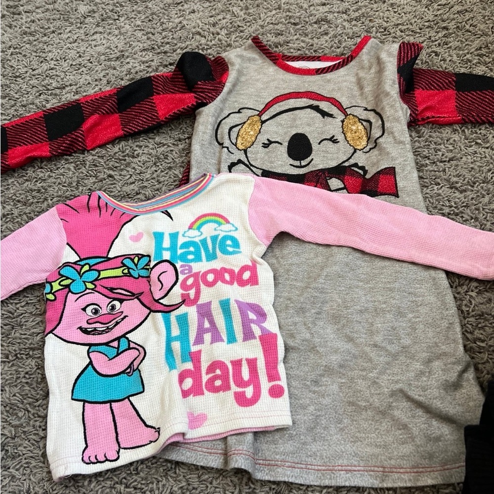 Kids night gown and pajama shirt